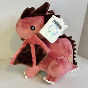 Bellzi Draggi Dragon Plush Pink Brown Stuffed Animal Toy NWT Whimsigoth Kid 12"